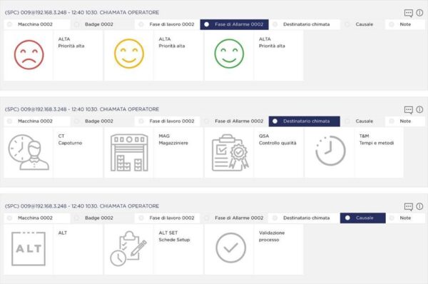 Schermata Opera MES per segnalazioni - Link Management
